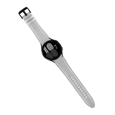20 мм резиновая кожаная лента для часов совместима с Samsung Watch Series Retro Replacement