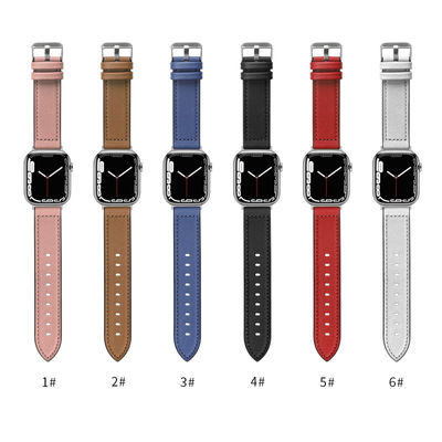 22мм Силиконовая кожаная ремень для iWatch серии 6 5 4 3 2 1 SE Роскошный и прочный
