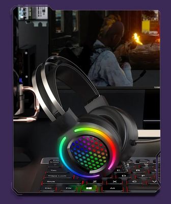 Наушники с встроенным кабелем USB проводный HIFI 7.1 динамик микрофон игровой RGB гарнитура
