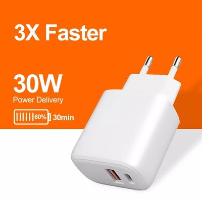 EU Plug 30W AC зарядное устройство PD адаптер для быстрой зарядки ноутбуков/проекторов