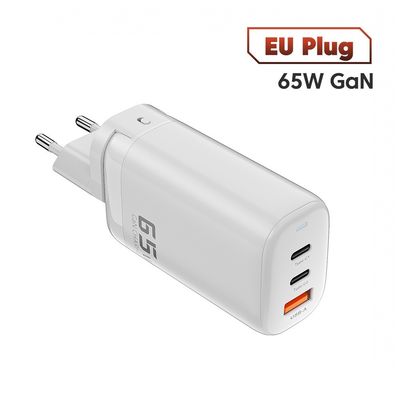 65 Вт GaN 3 порта USB Type-c Travel Adapter для высокоскоростной зарядки нескольких устройств