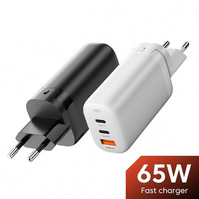 65 Вт GaN 3 порта USB Type-c Travel Adapter для высокоскоростной зарядки нескольких устройств