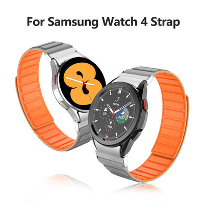 22мм Samsung Watch 4 Магнитная кожаная лента с двойным цветом вращения и нейлоном
