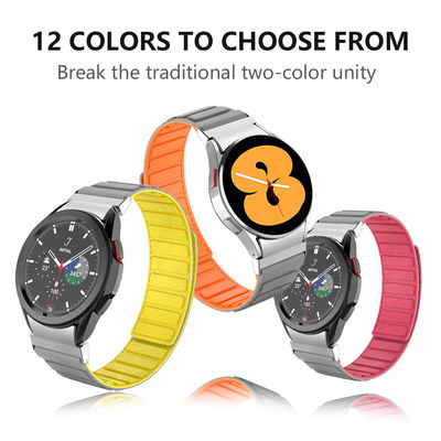 22мм Samsung Watch 4 Магнитная кожаная лента с двойным цветом вращения и нейлоном