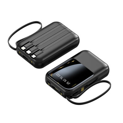 Включатель стандартный 10000mAh мини-банк питания светодиодный дисплей зарядное устройство с 4 кабелями
