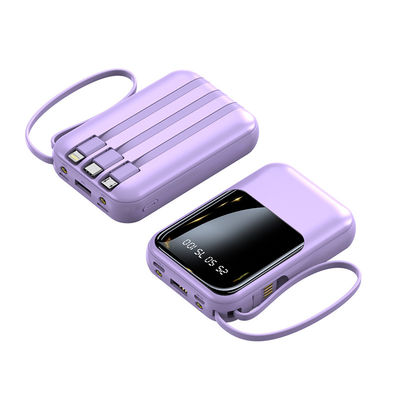 Включатель стандартный 10000mAh мини-банк питания светодиодный дисплей зарядное устройство с 4 кабелями