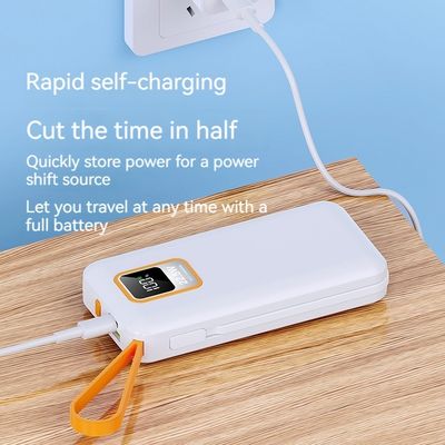 Наружный 10000mAh TC Port Mini 22,5W быстрый зарядный энергобанк с кабелем и реальной емкостью