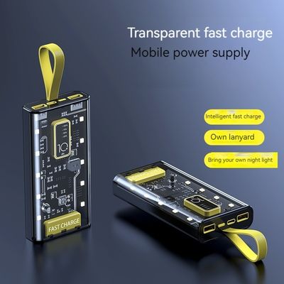 TYPE-C Входной интерфейс Power Bank Прозрачный мобильный источник питания 10000 мАч для iPhone 15 14