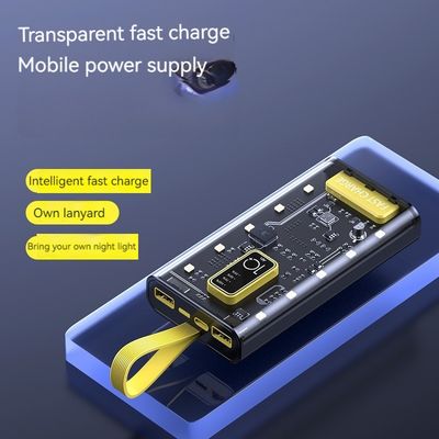 TYPE-C Входной интерфейс Power Bank Прозрачный мобильный источник питания 10000 мАч для iPhone 15 14