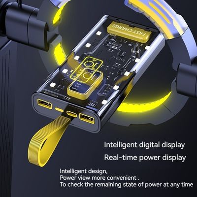 TYPE-C Входной интерфейс Power Bank Прозрачный мобильный источник питания 10000 мАч для iPhone 15 14