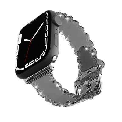 Популярный роскошный стиль для Apple Watch 45 мм Чистый блестящий кружевный алмазный ремень