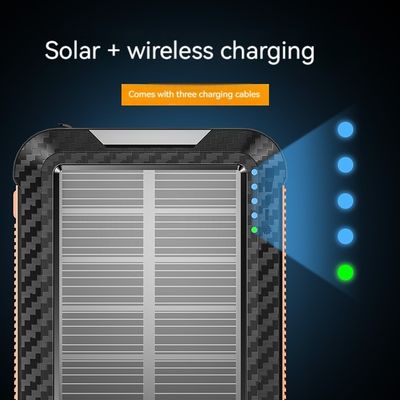 Ли-полимерная батарея Солнечный энергетический банк 10000mAh для iPhone 15 Беспроводная зарядка и наружное