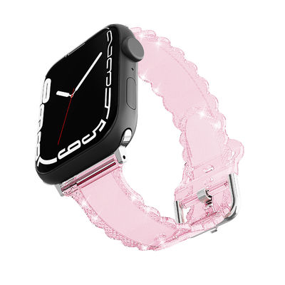 Популярный роскошный стиль для Apple Watch 45 мм Чистый блестящий кружевный алмазный ремень