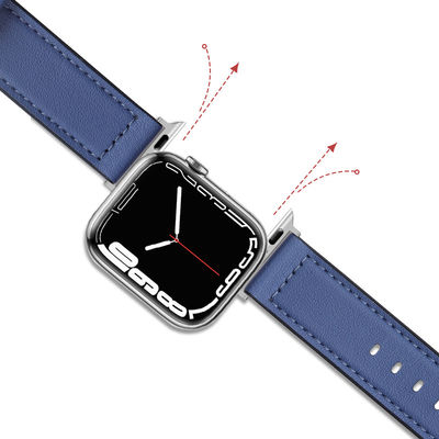 22мм Силиконовая кожаная ремень для iWatch серии 6 5 4 3 2 1 SE Роскошный и прочный