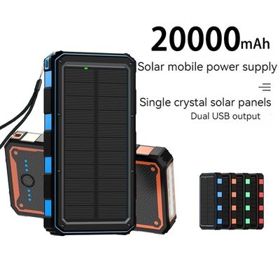 Защита от перезарядки 20000mah Ли-полимерная батарея Солнечный энергетический банк для сотовых телефонов