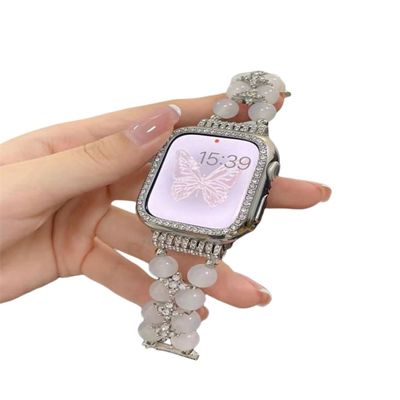 Ювелирный браслет Женские бусины Часовой ремень для iWatch 8 серии 38mm 40mm Smart Watch Band